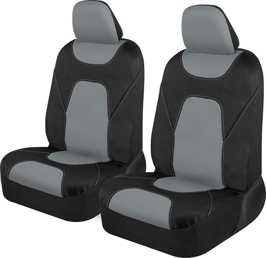 Motor Trend AquaShield Waterproof Front Seat Covers, Gray Seat Covers for Cars – Neoprene Front Car Seats Cover, SUV Seat Covers Protector - Car Interior Cover for Auto, Trucks, & Dog Owners by MotorTrend