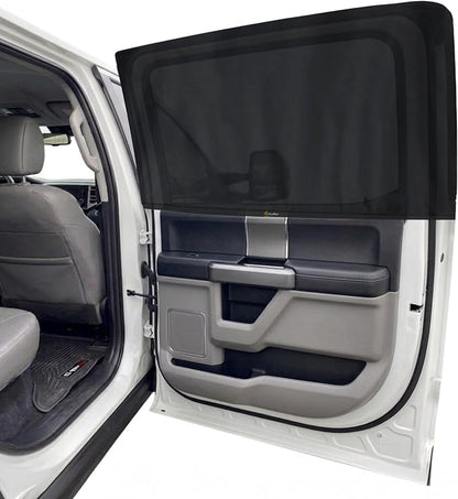 EcoNour Car Side Window Sun Shade (Pack of 2) | Stretchable & Breathable | Car Window Screens for Complete Sun & Privacy Protection | Fits Most Truck, SUV and Minivan (XL 24" x 38") by EcoNour