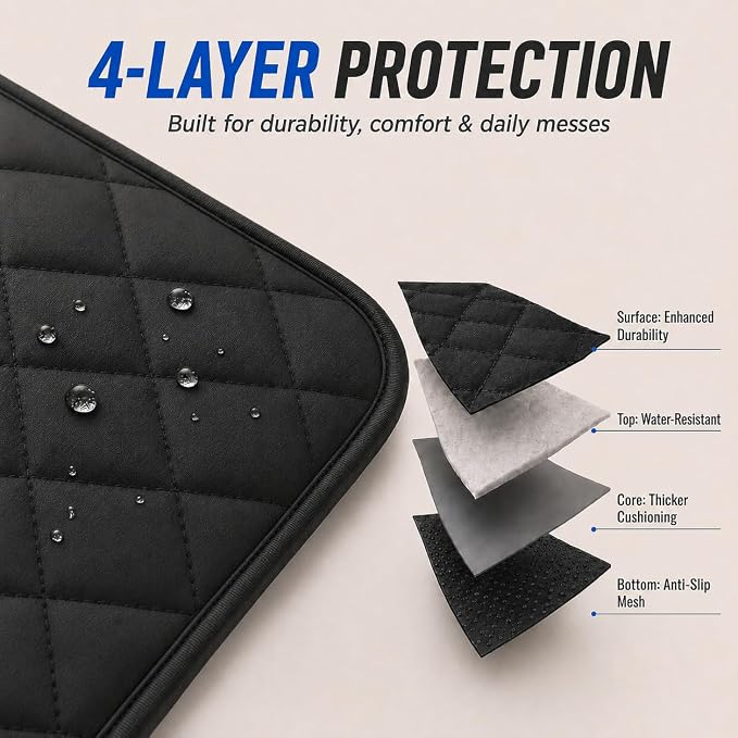 Dog Car Seat Protector, Back Seat Cover for Dogs, SUV & Car Seat Covers 54" | Fits compact SUVs, sedans; protects rear bench and car interior from pet hair, kid spills - Image 5