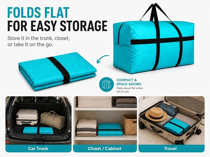 DoYiKe Extra Large Storage Duffle Bag, Duffel Bag for Travel Green 280L - Image 6