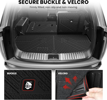 LASFIT Cargo Mats for Kia Telluride Gas 2027 (Not Fit Hybrid) | All Weather TPE Custom Fit Cargo Trunk Mat & Backrest Mats Accessories, Black - Image 3