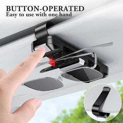 Sunglass Holder for Car Visor Clip Double-Headed, Push-Button Opening Car Sunglass Holder, Visor Sunglasses Holder Clip, Fits Cars, Trucks, SUVs and More (Double-Headed) - Image 2