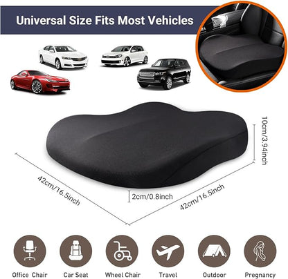 Adult Booster Car Seat Cushion, Wedge Memory Foam Pad for Driving Seat, Effectively Increase Height By 3.94 inch, Car Travel Accessories for Long Trips, (Black) - Image 5