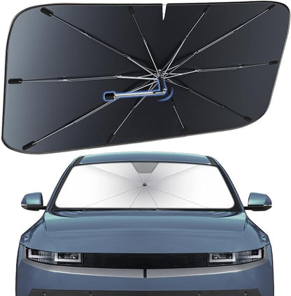 Windshield Sun Shade Umbrella for Hyundai IONIQ 5 2022-2026 Front Window | Heat-Reflective Window Shade, Umbrella Sunshade Cover Blocks Heat, Protects Interior, Vehicle-Specific Precision Fit by Fshaanys