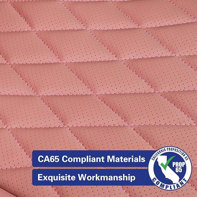 EKR Rav4 Seat Covers Custom Fit for Toyota Rav4 (Hybrid) Woodland/Limited 2026, Leather Car Seat Cover Full Set for SUV,Faux Leather(Pink) - Image 2