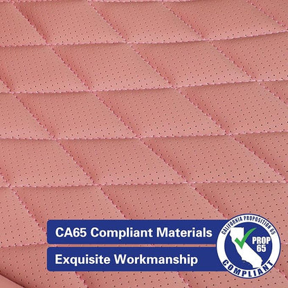 EKR Rav4 Seat Covers Custom Fit for Toyota Rav4 2021-2024 Prime SE,XSE & 2019-2025 Hybrid/PHEV SE,XSE, Leather Pink Seat Cover Full Set for Women,Faux Leather(Pink) - Image 2