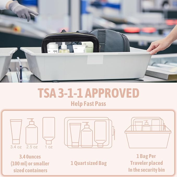 YOPCDJ 3PCS Clear Toiletry Bag,TSA Approved Travel Pouch with Zipper for Cosmetics and Toiletries，Diaper Bag Organizer Pouch Set, Purse Organizer and Clear Car Bag for Women and Kids - Image 4