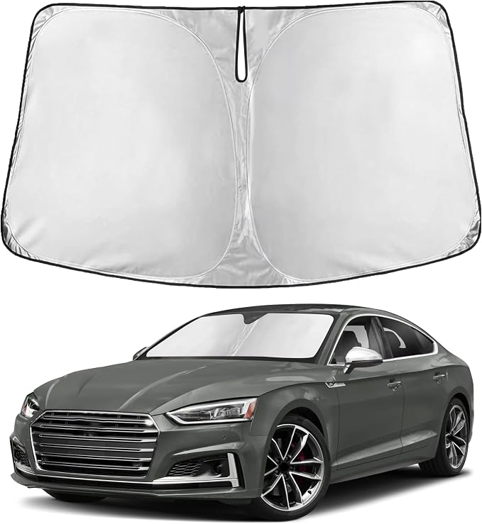 EcoNour Windshield Sunshade Compatible for Audi S5 2008-2024 2025 2026 | Sun Visor for Front Windshield & Window Sun Shade Cover, UV Heat Blocker & Protector, Car Accessories by EcoNour