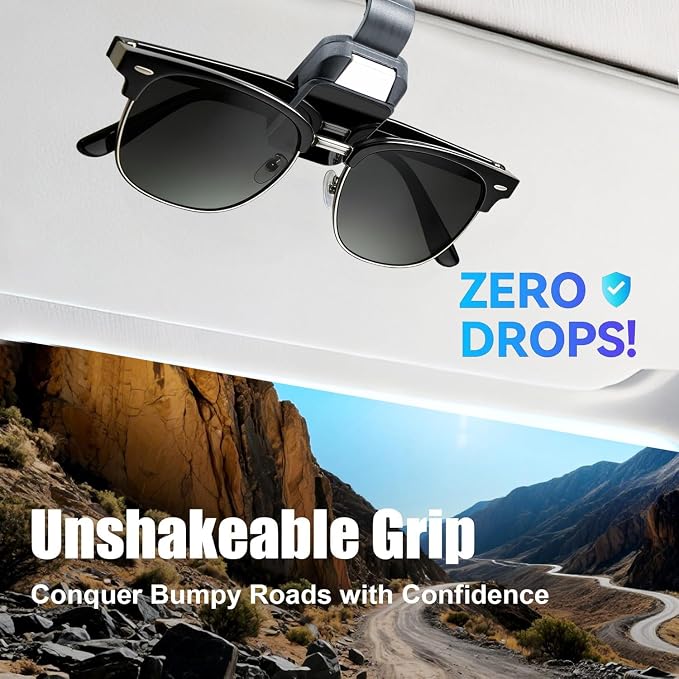 Dsycar Sunglasses Holder for Car, 2 Pack Car Sun Visor Sunglasses Clip | One-Handed-Operation Easy Access Storage for Driving,Universal Fits Anti-Scratch Car Sun Visor Accessories - Image 4