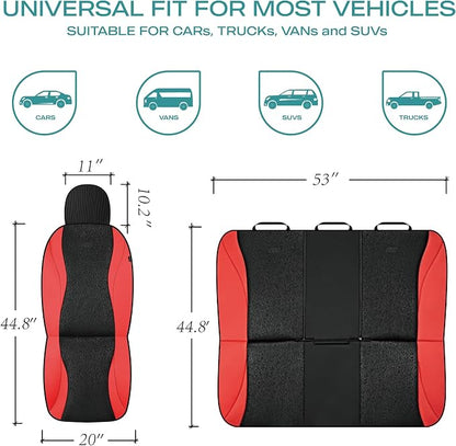 Skechers Car Seat Covers,Leather Seat Covers with GOGA Mat Technology,Waterproof Car Seat Covers Full Sets,Airbag Compatible,Comfort Universal Fit for Most Cars,Vans,Trucks,SUVs,Red - Image 6