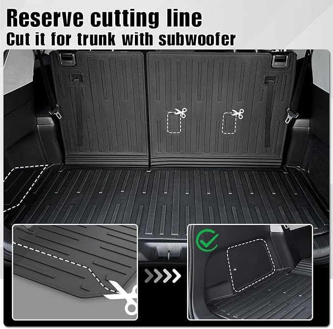Cargo Mat for Toyota Grand Highlander 2024-2026 Accessories | One-Piece Cargo Liner & Rear Seat Back Protector, All Weather TPE, Non Slip & Odorless & Scratch Proof, Quick Clean - Image 3