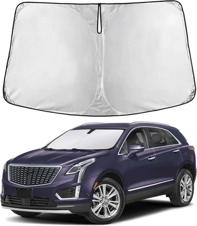 Autovir Windshield Sun Shade Fit for 2017-2024 2025 2026 Cadillac XT5 | Sunshade, Front Car Window Shades Sun Visor, Blocks UV Rays & Heat, Car Accessories by Autovir