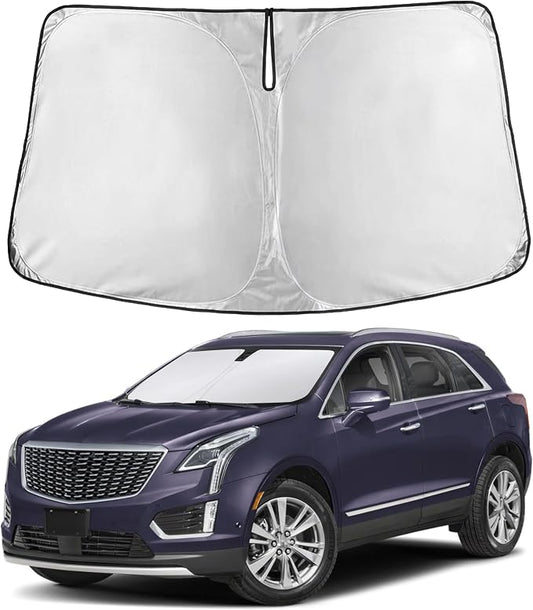 Autovir Windshield Sun Shade Fit for 2017-2024 2025 2026 Cadillac XT5 | Sunshade, Front Car Window Shades Sun Visor, Blocks UV Rays & Heat, Car Accessories by Autovir