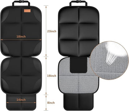 SMART ELF Car Seat Protector, Thickest Padding and Non-Slip Backing (Black) | Waterproof Car Seat Cover with Mesh Pockets, 600D Leather and Fabric for SUV, Sedan, Truck, Easy to install for Baby and Pet - Image 5