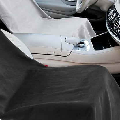 Hahafelt 2 Pack Car Seat Towel Cover with Storage Bag, Black,Gray | 63 x 32 in Car Towel Seat Cover Non Slip Waterproof, Gym Workout Swimming Running, Machine Washable Sweat Absorbent Protector - Image 4