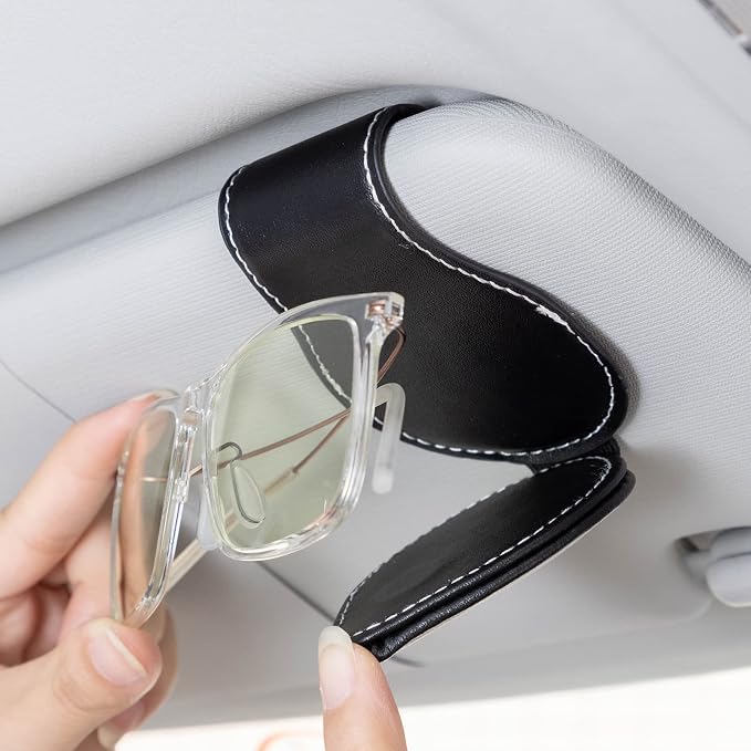 Car Sunglass Holder, Eyeglass Holder Fit BMW X1 X3 X7 X5 X6 1 3 5 6 Series Z4 7 M Series, Sunglass Hanger Mount for Car Sun Visor, Interior Accessories, Black - Image 3