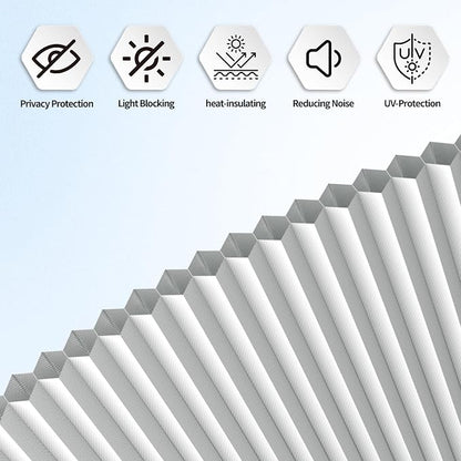 Myshade Arch Window Shades Half Circle Blackout Cellular Shades Cordless No Drill Blinds for Windows Half Moon Honeycomb Fabric No Tools Room Darkening Shades Easy Install (1PCS White 48" W X 24" H) - Image 6
