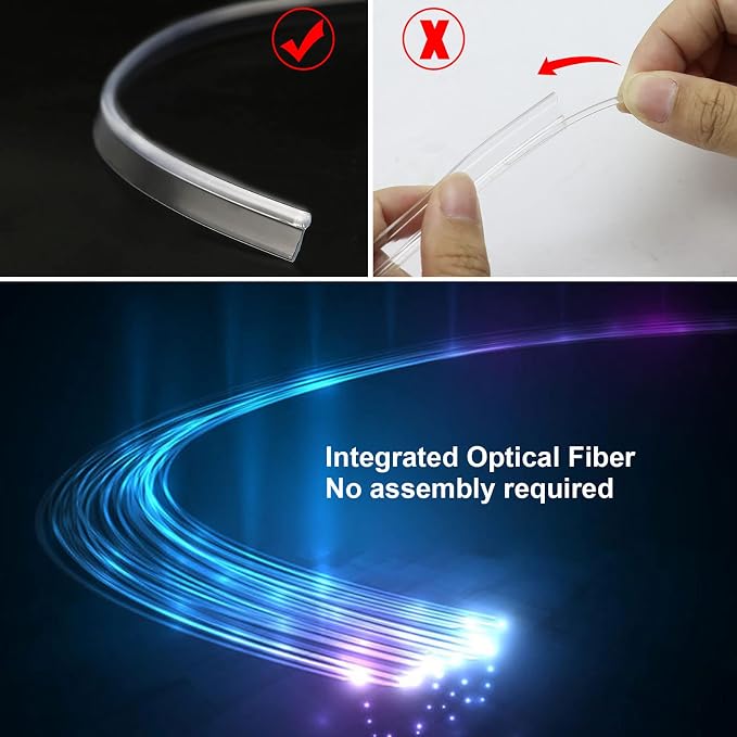 Car Led Strip Lights, 5 in 1 Interior Car Light, Ambient Led Lighting Kit with RGB 16 Million Colors&236 inches Fiber Optic, Neon Light Accessories for Car, Bluetooth APP and Remote Control - Image 2