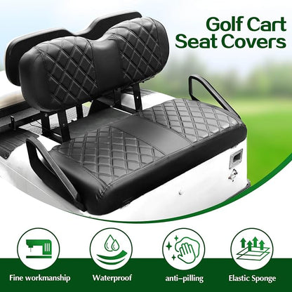 NOKINS Golf Cart Diamond Front Seat Covers for EZGO Freedom TXT/T48 2014+ | Durable Vinyl Build；UV Resistant；All-Weather Protection - Image 2