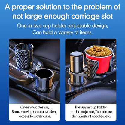 Car Cup Holder Expander, 2-in-1 Manual 360 Rotation | 2-in-1 360° rotating design, durable ABS build, twist-to-install, for daily commute, stable on flat roads - Image 6