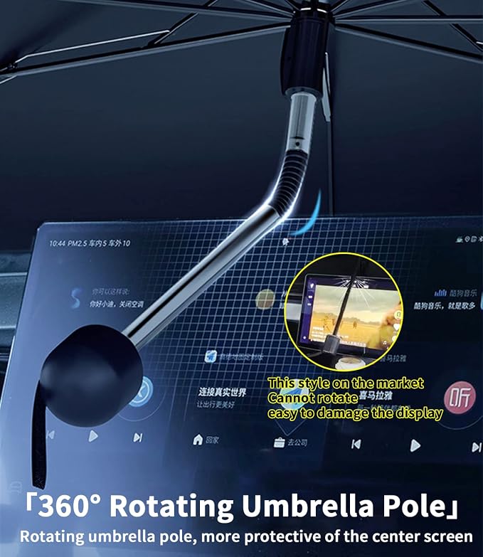 Custom-Fit for Kia Windshield Sun Shade Umbrella, 360°Rotation Bendable Car Umbrella Sunshade Cover UV Block Car Front Window (for Kia Borrego) - Image 3