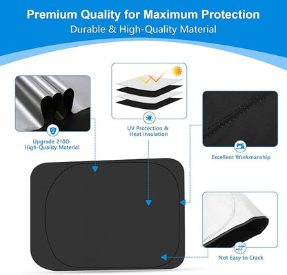 Rear Side Window 2nd Row Sunshade for 2017-2022 Fo-rd Super Duty F250 F350, Super Crew Cab 4Door, XL XLT Lariat King Ranch, Platinum Pickup, Foldable Window Sun Shades Sun Visor, Pack of 2 - Image 3