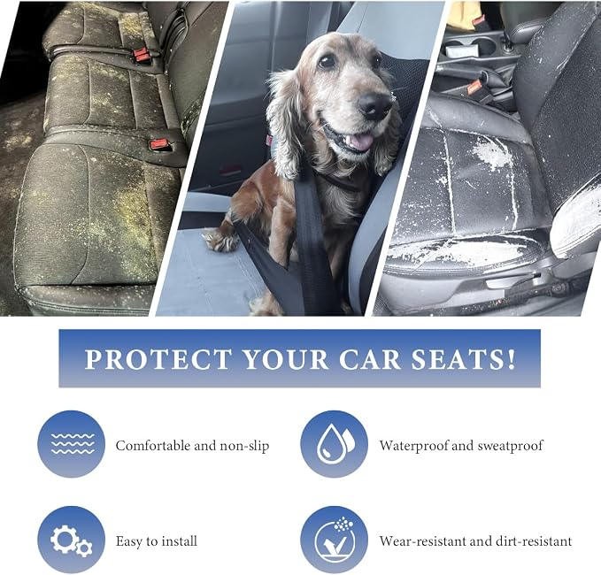Car Towel Seat Cover, Waterproof Sweating Towel Non-Slip Front Seat Protector, Universal Soft Carseat Protective Cover for Gym Workout Running Swimming, Car Accessories (Black) - Image 6
