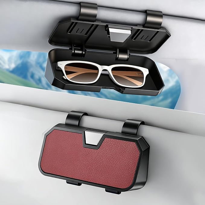Sunglasses Holder for Car Visor Leather Eyeglasses Organizer Case for BMW X3 X5 X7 X1 3 4 2 5 Series Accessories by ERIVIS