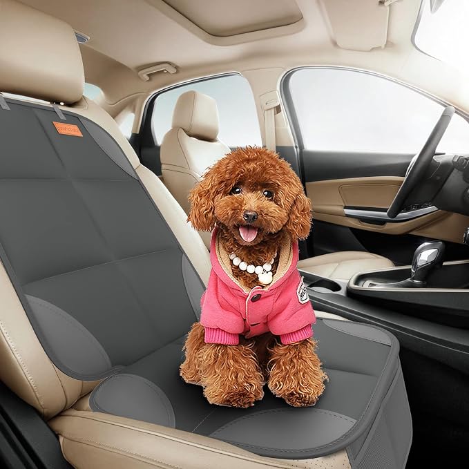 SMART ELF 2 Pack Car Seat Protector - 600D Fabric Waterproof (Dark Gray) | Baby/Pets for Child Car Seat with Thicily Padded and Non-Slip Backing Mesh Pockets, Universal Size - Sedan SUV Truck - Image 4