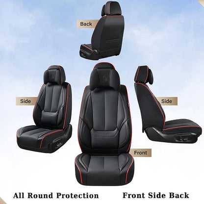 Coverado Car Seat Covers, Seat Covers for Cars, Waterproof Leather Auto Seat Protectors, Leather Car Seat Cushion, Car Interiors Accessories Universal Fit for Most Cars - Image 3