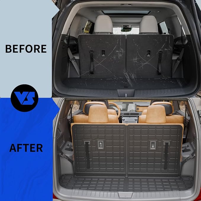 Rongtaod Trunk Mat with Backrest Mat for 2024 2025 2026 Hyundai Santa Fe | Cargo Mat Cargo Liner TPE All Weather Back Seat Cover Protector Santa Fe Accessories - Image 2