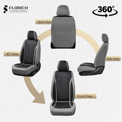 FLORICH Car Seat Covers Front Seat Waterproof Faux Leather Seat Covers for Cars Premium Breathable Car Seat Protector Interior Covers Non-Slip Universal Fit for Most Car Truck SUV, Gray&Black - Image 5
