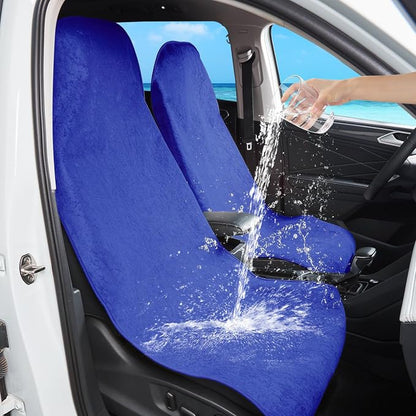 Waterproof 2 Pack Car Seat Cover Universal Fits Car Sweat Towel for Trucks SUV Van Royal Blue Car Seat Protector Sweat Proof Protector Cloth Seats - Image 5