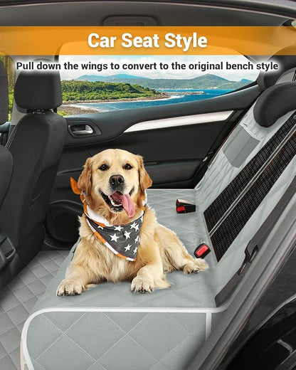 Victoper Dog Car Seat Cover, 600D Heavy Dute Car Seat Cover for Dogs Pets, 100% Waterproof Anti-Scratch Nonslip Dog Hammock for Cars, Seat Covers Protector with Seatbelt for Sedan SUV Truck XL Gray - Image 4