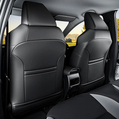 HKZ Corolla Seat Covers Custom Fit for Toyota Corolla 2020 2021 2022 Hybird LE & 2023 2024 2025 2026 Hybrid XLE Leather Car Seat Cover, 5 Seats Full Set (Black with Red Trim) - Image 5