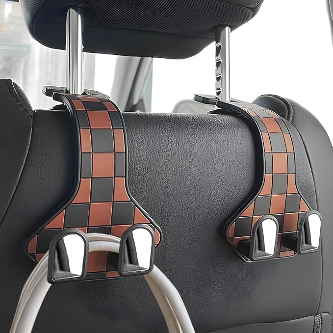 HZEL Car Seat Headrest Hooks, 2PCS Vehicle Seat Back Headrest Hanger Organizer for Handbag Purse Coat, Multifunctional Auto Interior Storage Hook, Universal for SUV RV Truck (Red) - Image 3