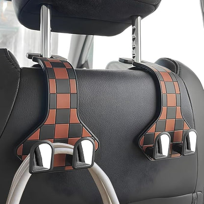 HZEL Car Seat Headrest Hooks, 2PCS Vehicle Seat Back Headrest Hanger Organizer for Handbag Purse Coat, Multifunctional Auto Interior Storage Hook, Universal for SUV RV Truck (Red) - Image 3