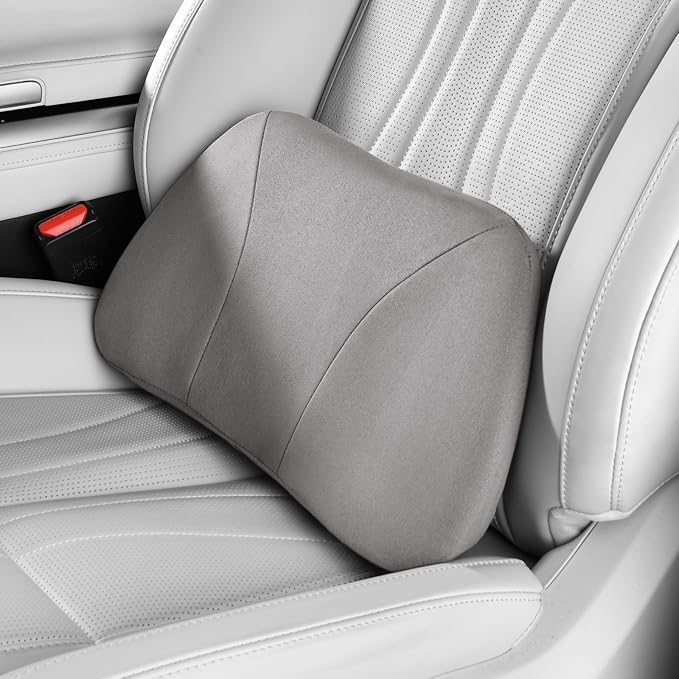 Lumbar Support Pillow,Back Pain Relief Cushion,fits tightly around the waist,Memory Foam,Skin-friendly Suede Fabric,fit Car Drive,Office chair,Rest seat,Improve Posture,Portable,15.5''Lx 8.7''H by -----------------