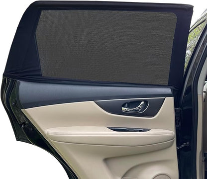 Car Window Shades for Baby - 2 Pack Sun Shade Blocker, Breathable Mesh Rear Side Window Cover Sunshade for SUV, UV Protection for Baby Family Pet, Mosquito Bug Net Car Window Screens for Camping by Beicarin