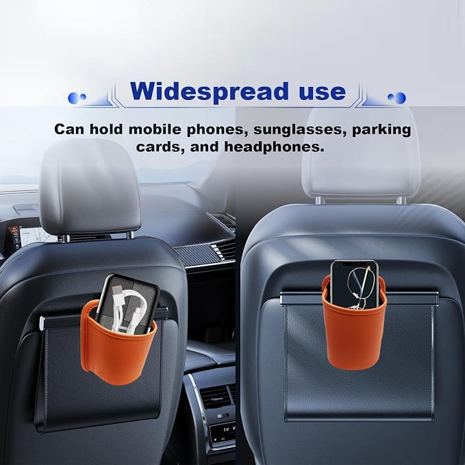 2PCS Large Car Door Cup Holder, Hanging Automotive Back Seat Bottle Holders, Waterproof Scratch-Resistant Car Window Cup Holder, Clip-On Auto Organizer Accessories for Beverage Holder(Orange) - Image 7