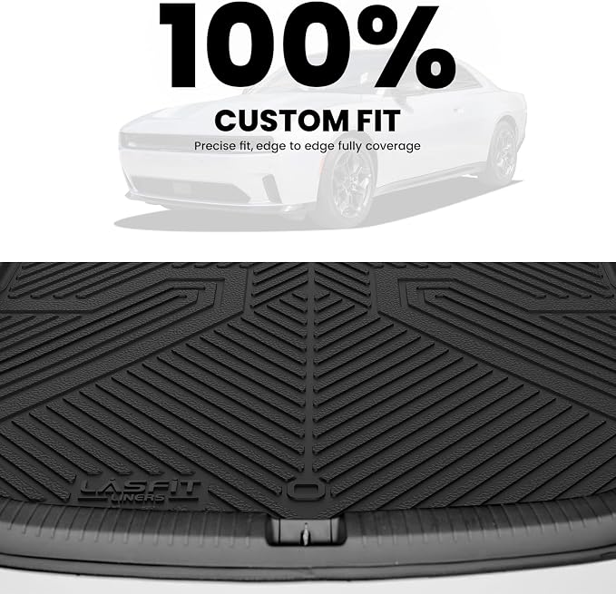 LASFIT Cargo Mat for Dodge Charger Daytona EV 2-Door 2024-2026 | Not Fit Gas or 4-Door Models, All Weather TPE Custom Fit Cargo Trunk Liner Accessories, Black - Image 2