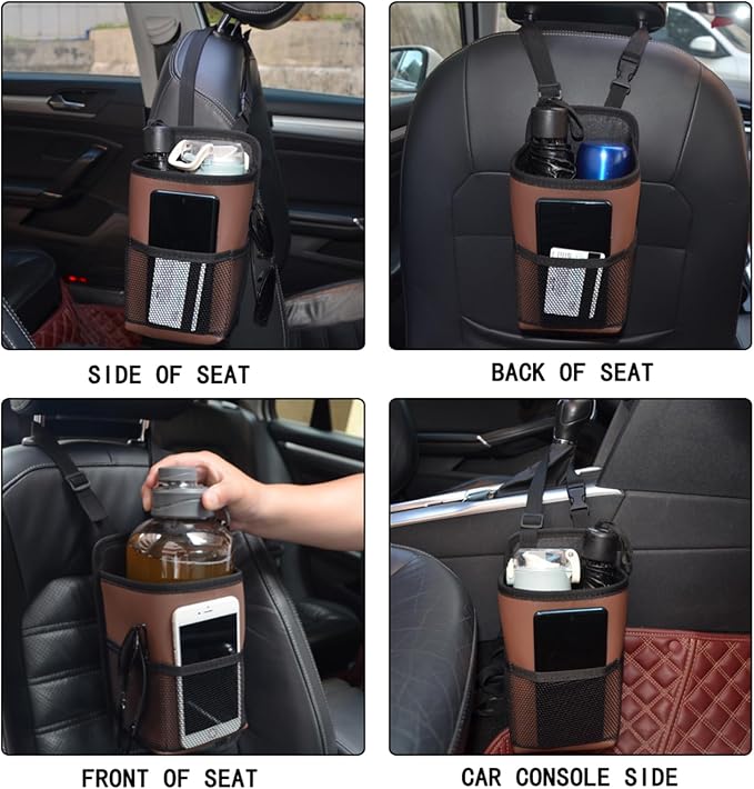 Large Car Cup Holder Expander Big Drinks Holder Bag (Black-US Flag) | Fits Large 24/36/40/46oz Water Bottles,- Universal Auto Vehicle for Cars, SUV & Truck RV's golf-carts - Image 6