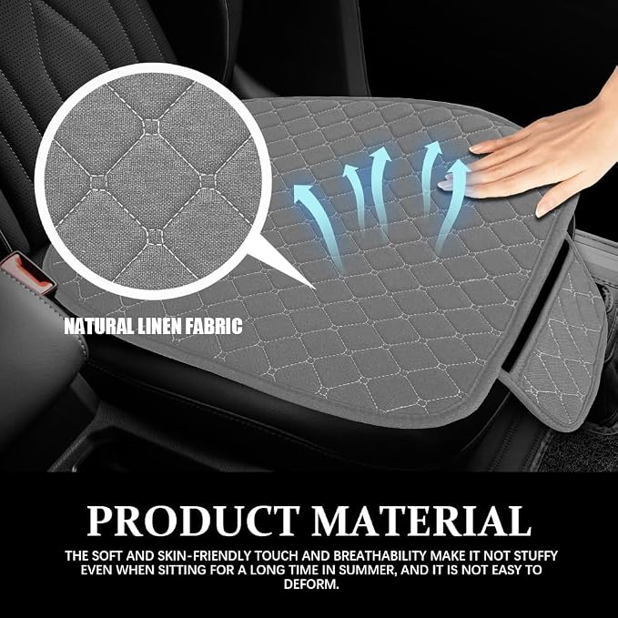Leather Front Car Seat Cover, Anti-Slip Car Seat Bottom Covers, Full Wrapped Bottom Seat Protectors with Storage Pocket, Universal Comfortable Seat Cushion Fit Vehicles SUVs Trucks (K2-Gray) - Image 5