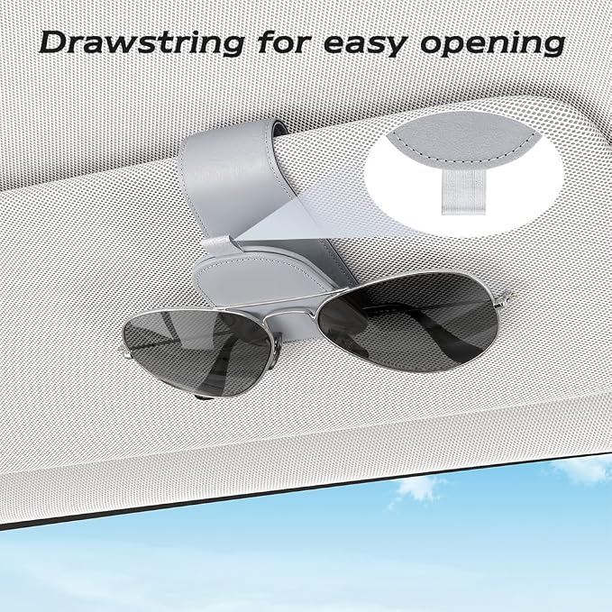 Sotfamily Magnetic Sunglass Holder for Car Visor, 2 Packs, Faux Leather | Strong Magnetism, for Most Car Visors, No Marks on Visor, Gift-Ready Packaging, Sunglass Organizer, Car Accessories for Men - Image 5