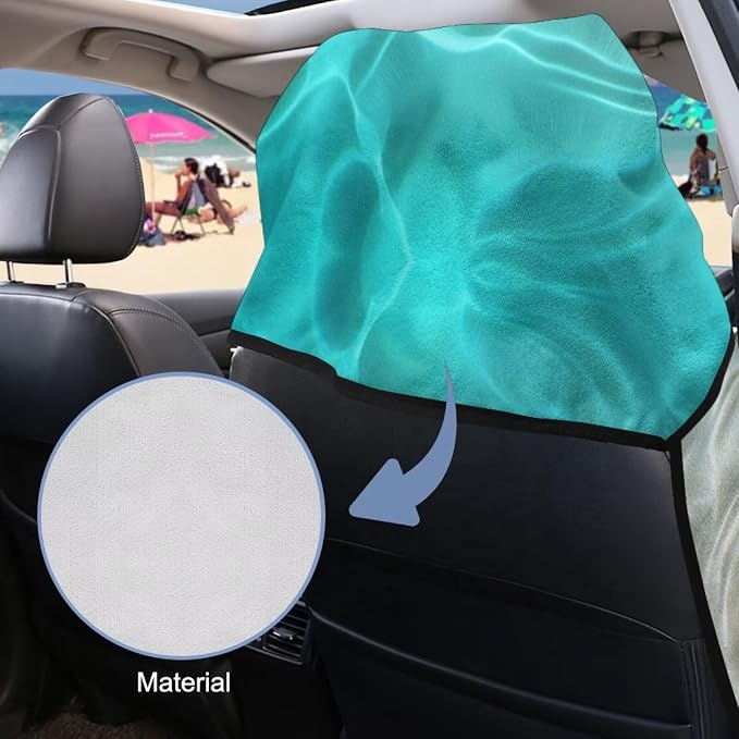 SEANATIVE Starfish Shell Print Sweat Towel Seat Cover, Premium Car Seat Towel Protector for Trucks SUV Jeep, Universal Seat Covers for Post Gym Workout, Running, Swimming, Beach - Image 6