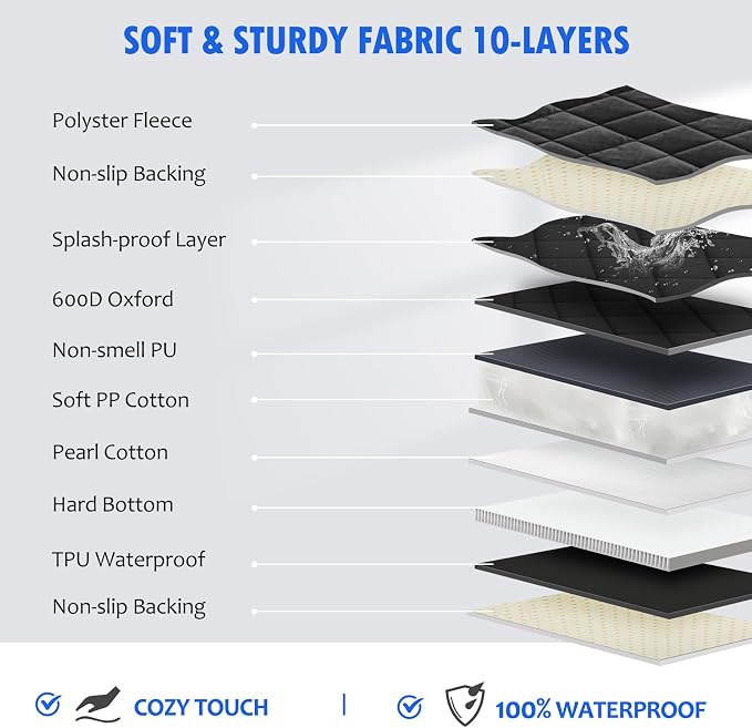 Hard Bottom Dog Car Seat Cover for Back Seat, with 2 Blankets | Backseat Extender, Dog Hammock for Cars, SUVs, Sedan, Holds 420lbs, Sturdy Oxford, Large Space, Soft Pet Car Bed, Easy Care - Image 3