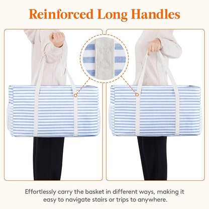 Lifewit Extra Large Tote Bag, Reusable Grocery Bags with Metal Wire Frame and Handles - Image 7