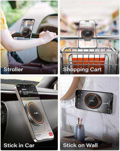 A2C Fitness Phone Mount for MagSafe, 17 N54 Strong Magnet, Adjustable Strap | 3-in-1 Mount - Magnetic Gym Mount, Adhesive Mount, Handlebar Mount for Stroller, Golf Cart, Treadmill, Peloton Exercise Bike - Image 4