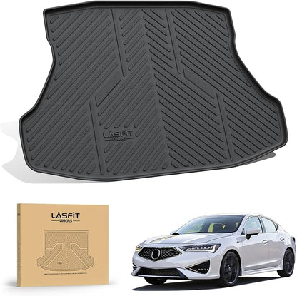 LASFIT Cargo Mat for Acura ILX 2013-2022 Sedan, Rear Trunk Liner | All Weather Premium TPE Trunk Mats, Custom Laser Fit, Raised Edge Design, Full Edge Coverage, Refined Interior Protection by LASFIT