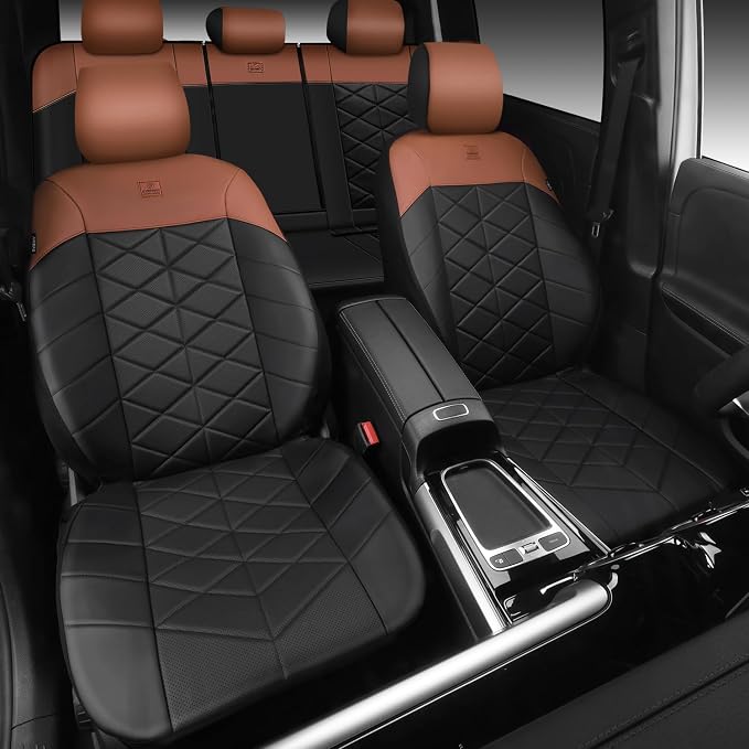 CAR PASS Memory Foam Leather Front Seat Covers, Waterproof Nappa Leather Seat Covers Front Seats Universal Fit for Cars,SUV,Truck Seat Covers Thick 3D Foam Comfortable, Airbag Compatible Black Brown - Image 7